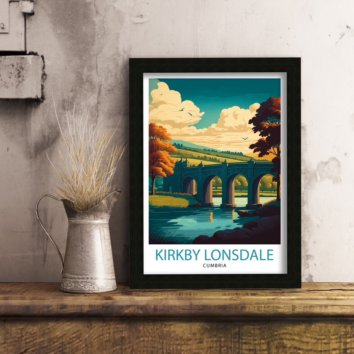 Kirkby Lonsdale Travel Poster, Home And Office Decor - Image 3