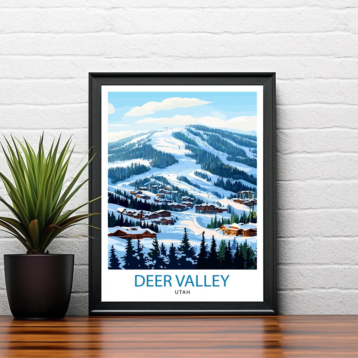 Deer Valley Ski Resort Utah Travel Poster - Image 2