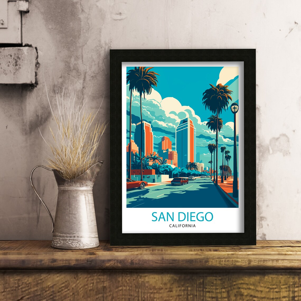 San Diego Travel Poster, California Wall Decor - Image 3