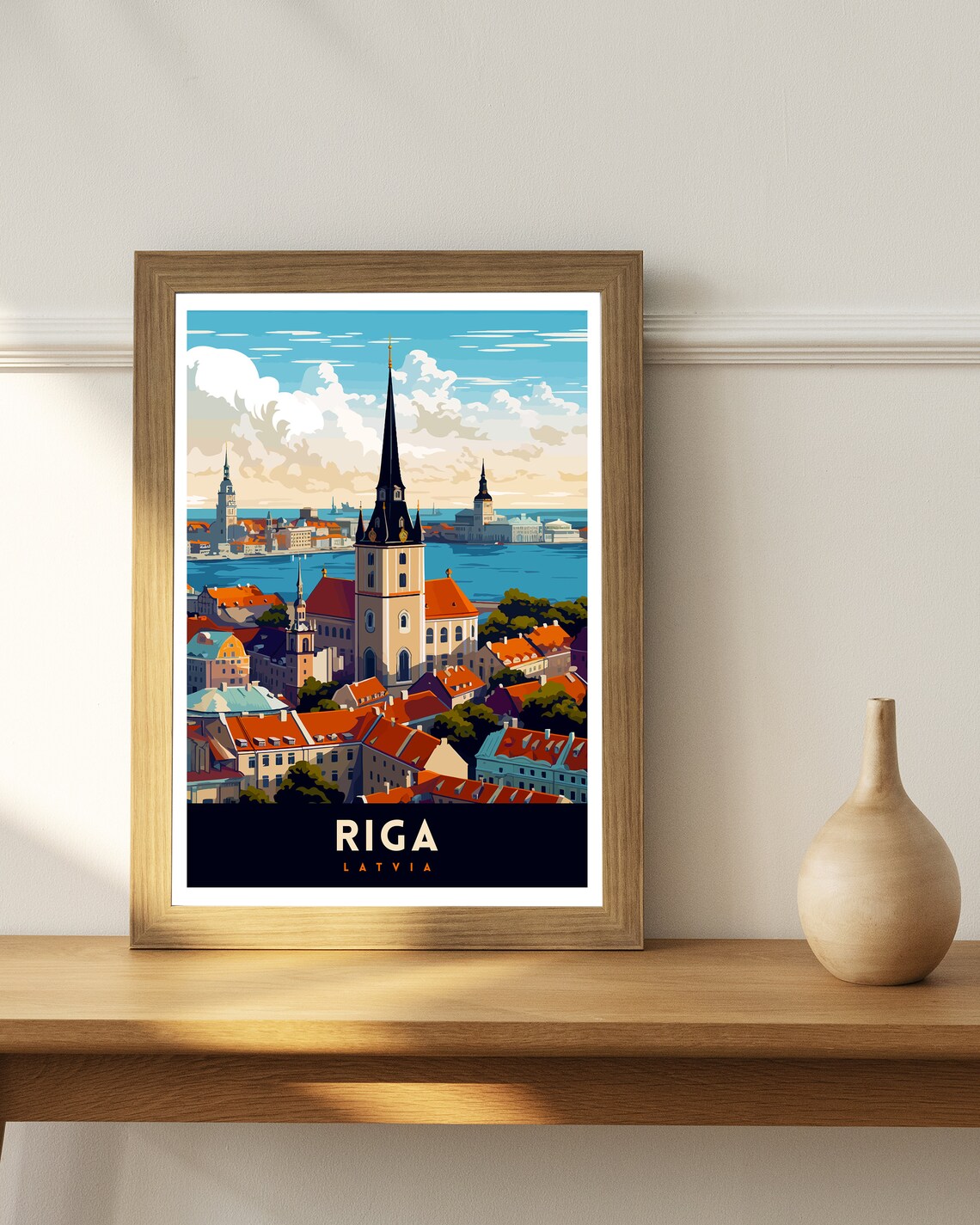 Riga Latvia Art Nouveau Architecture Travel Poster - Image 2