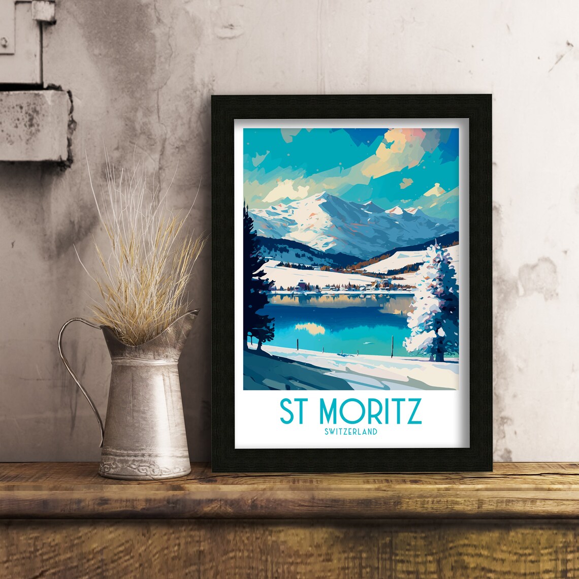 St Moritz Travel Poster, Switzerland Wall Art - Image 3