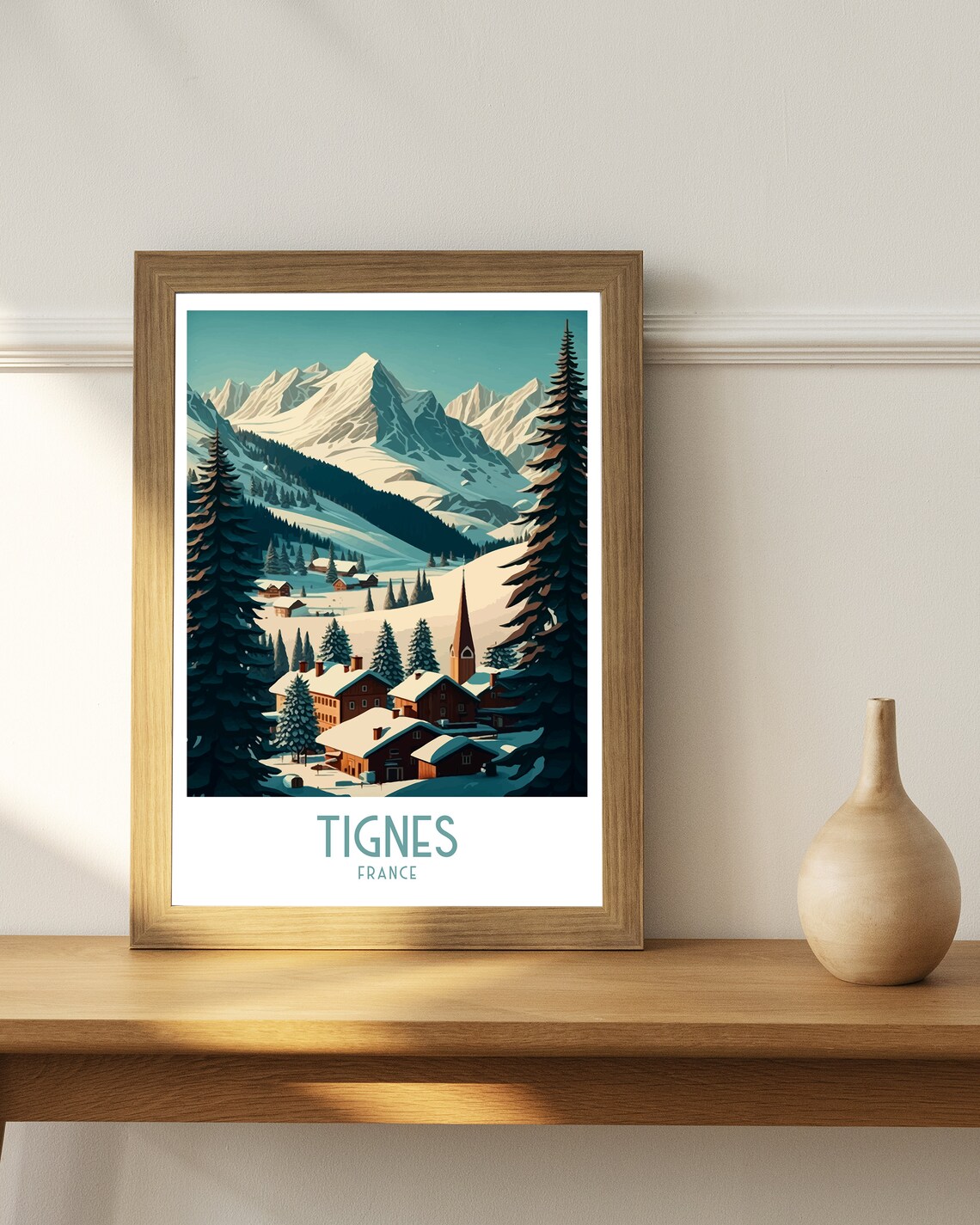 Tignes Travel Print, French Alps Ski Art Poster - Image 3