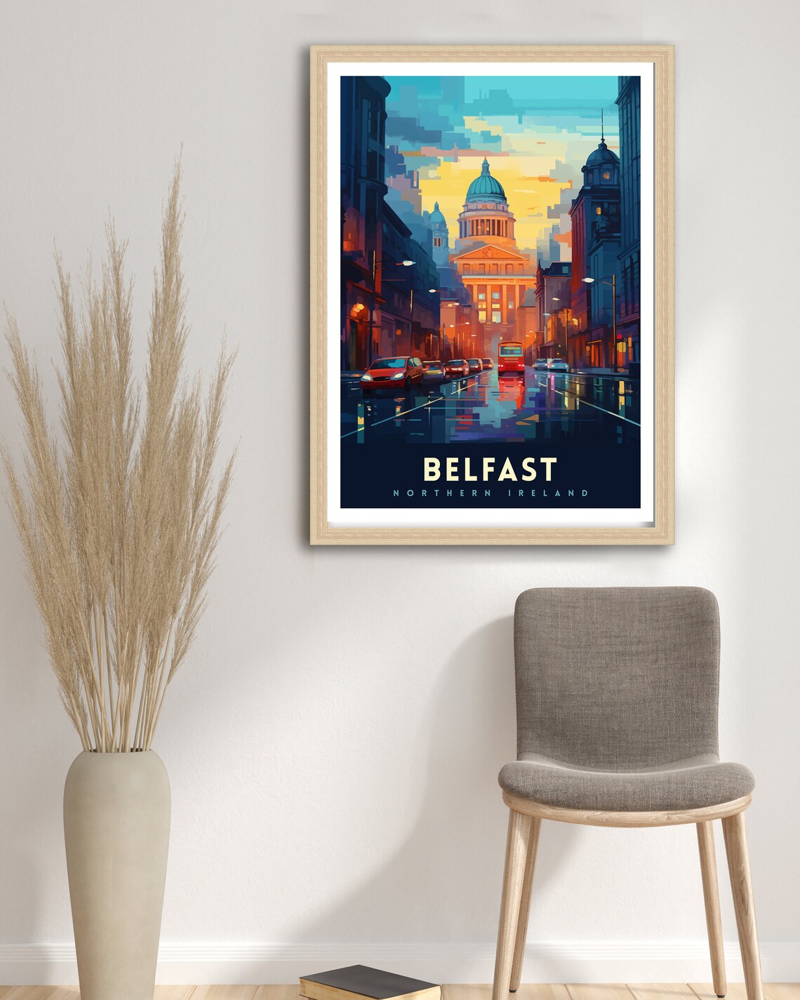 Belfast Northern Ireland Travel Poster, Cityscape Illustration - Image 2