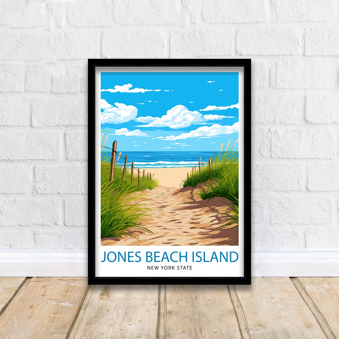 Jones Beach Island New York State Dune Path to the Ocean Poster - Image 2