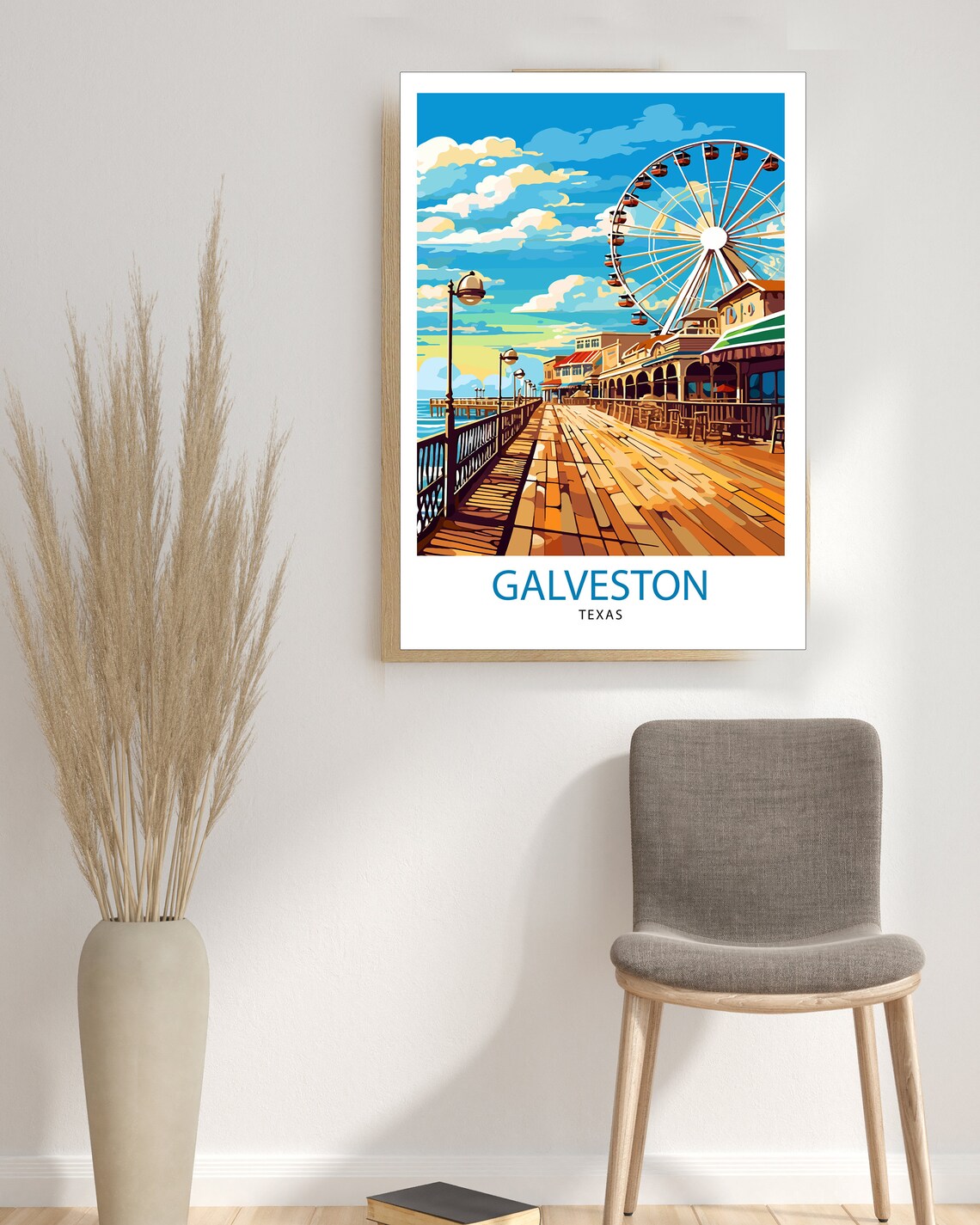 Galveston Texas Travel Poster, USA Travel Decor - Image 3
