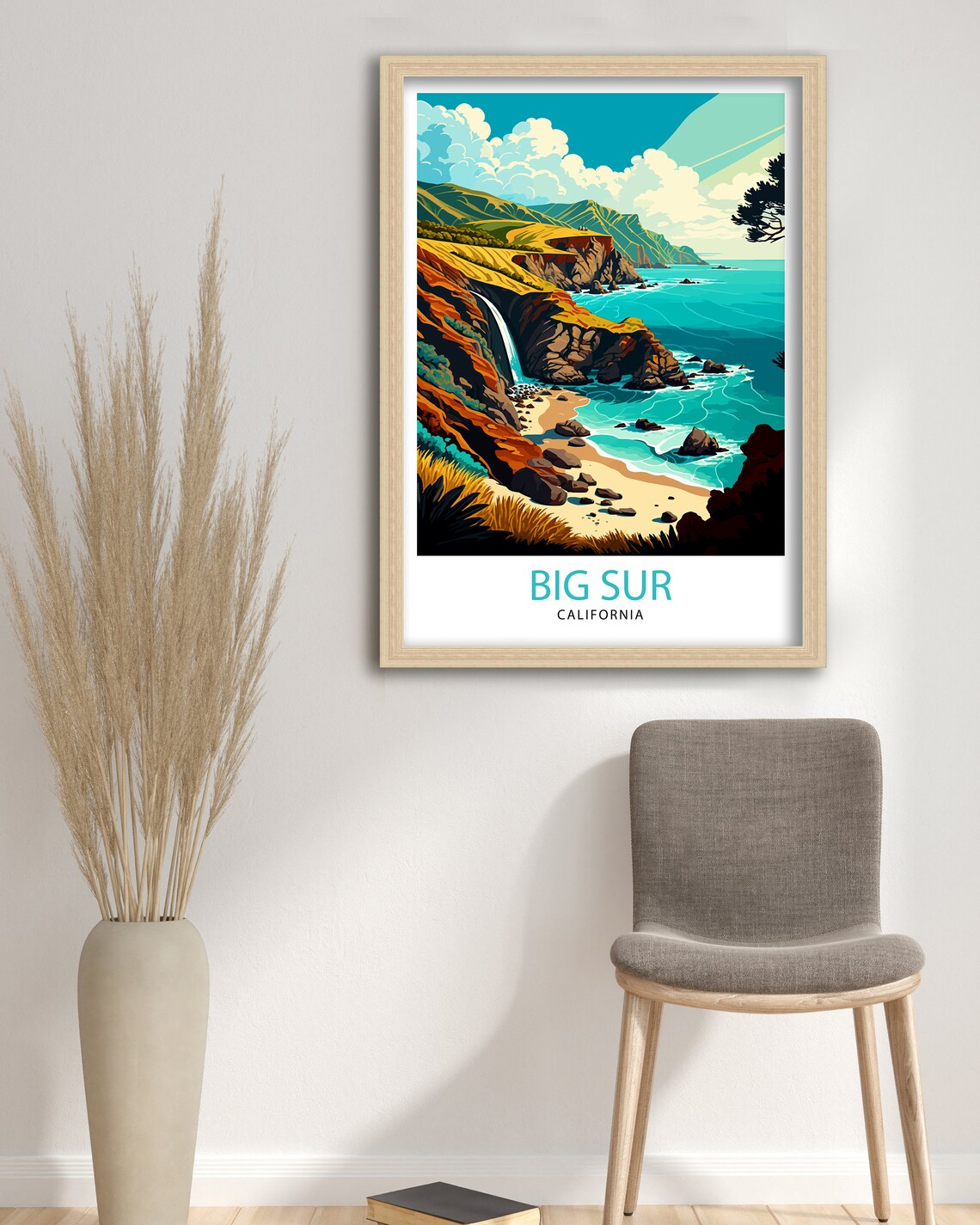 Big Sur California Travel Poster, Coastal Landscape - Image 3