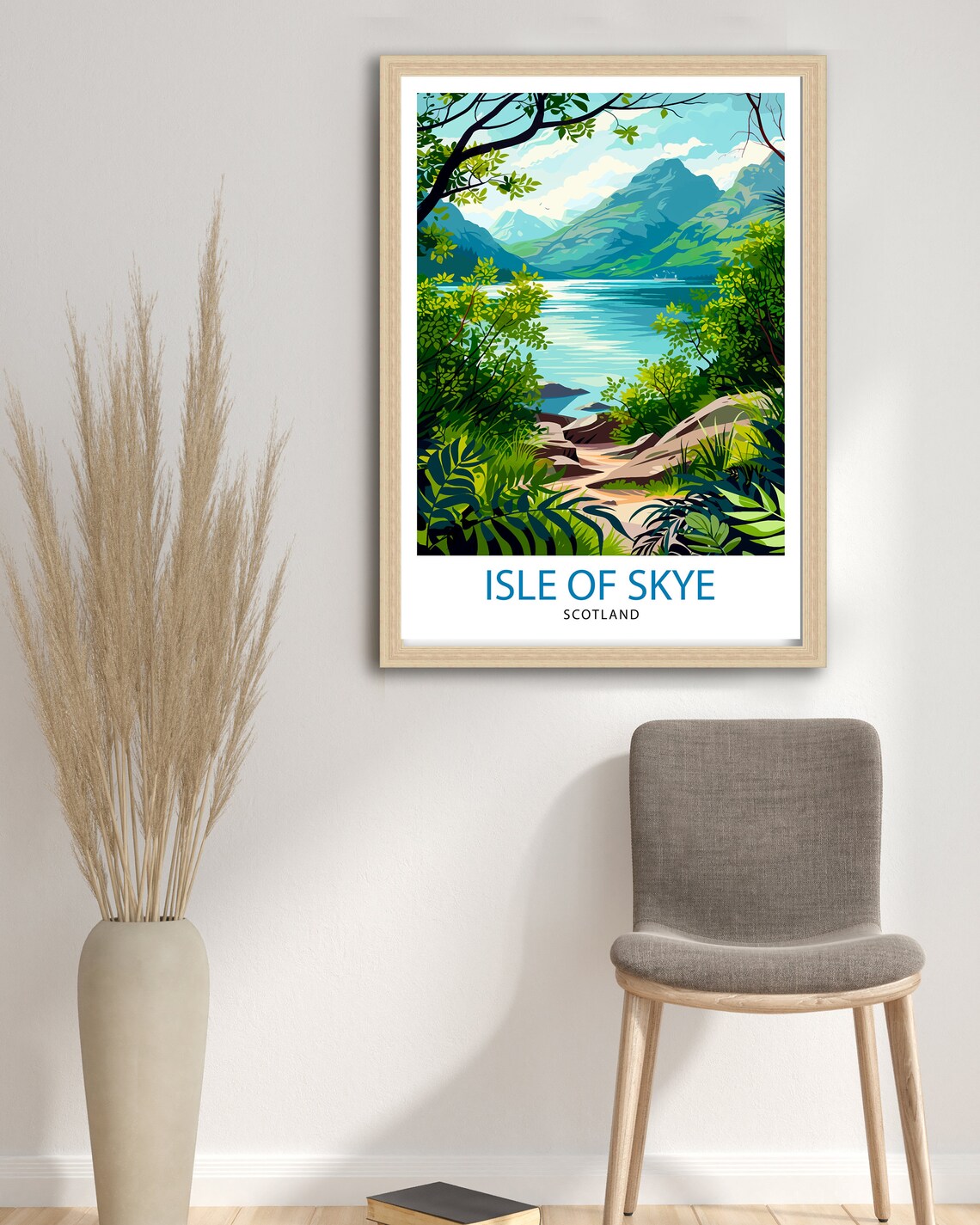 Isle of Skye Scotland Misty Loch Mountain Highland View Poster - Image 2