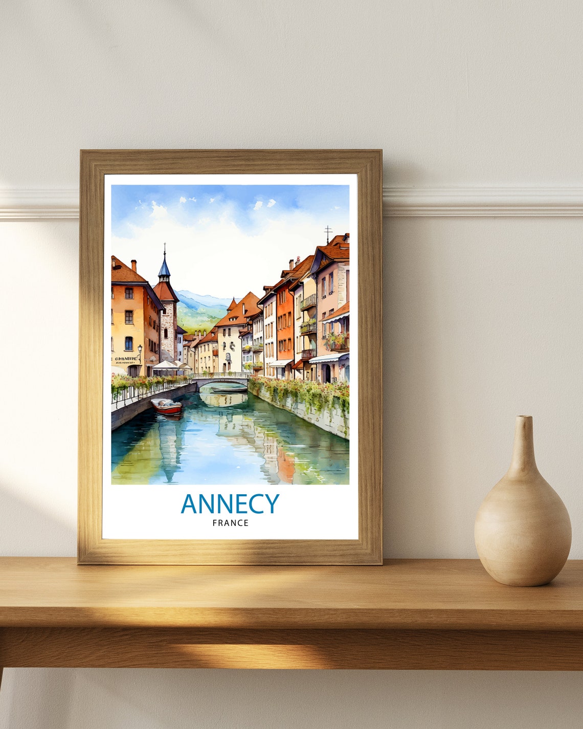 Annecy France Travel Print Annecy Wall Decor Annecy Poster French Travel Prints Annecy Art Print Annecy Illustration Annecy Wall Art - Image 3