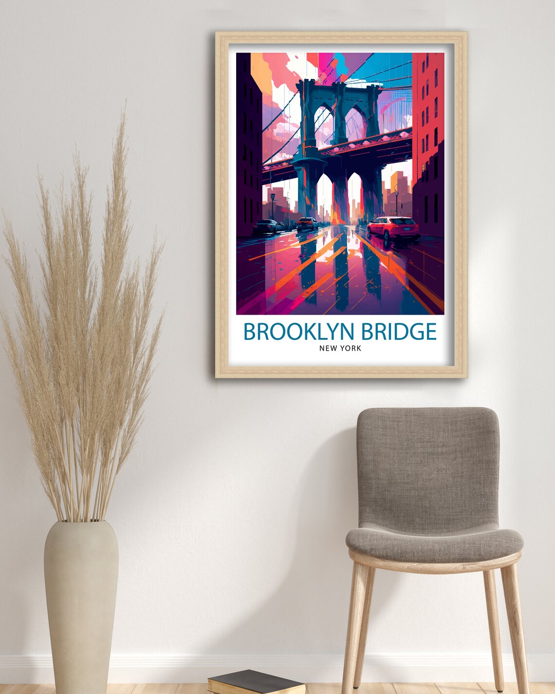 Brooklyn Bridge New York Travel Art Print - Image 3