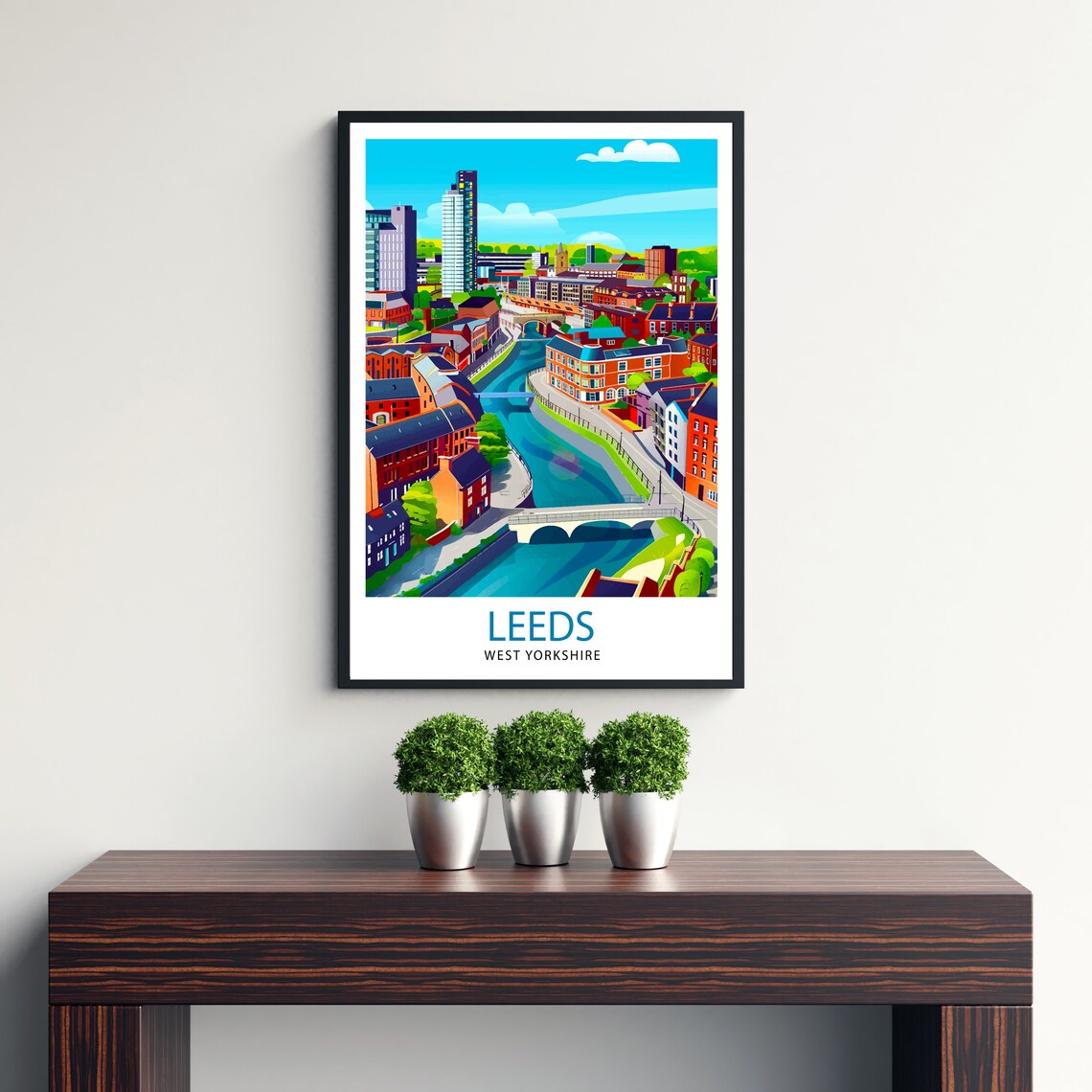 Leeds England Travel Poster, UK City Wall Decor - Image 3