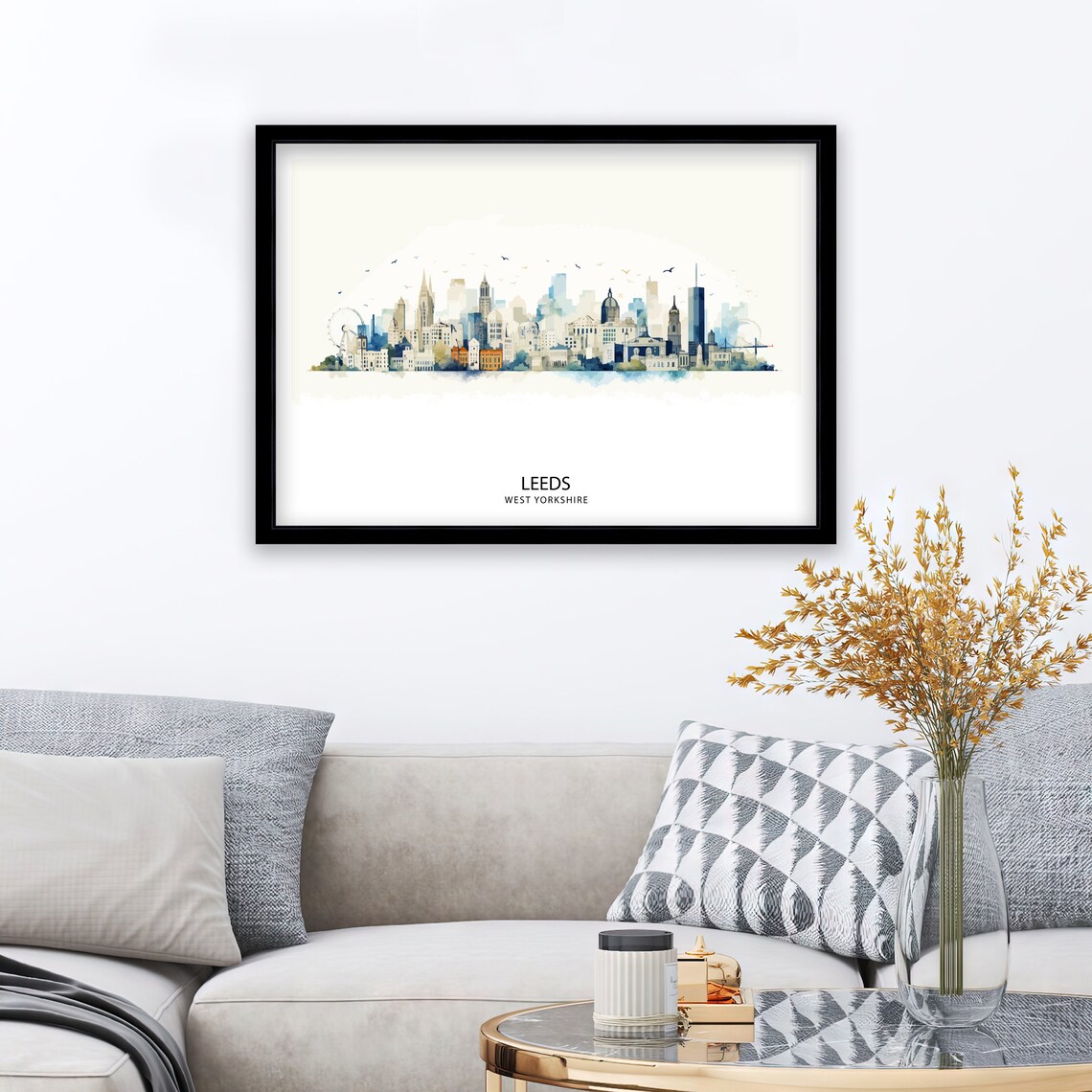 Leeds Skyline Art Print, Travel Wall Decor - Image 2