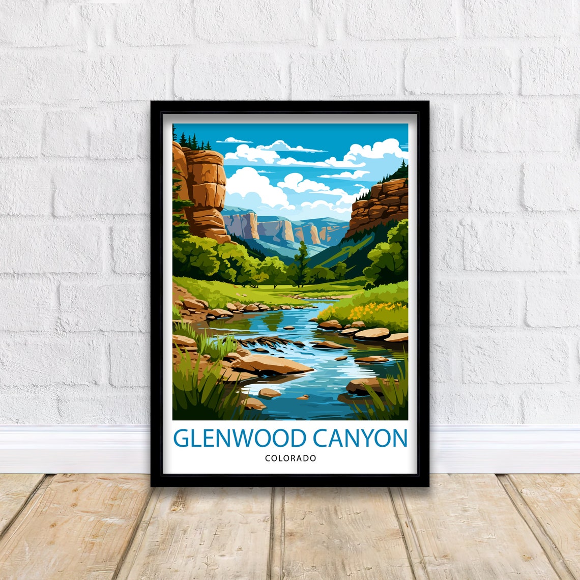 Glenwood Canyon Colorado River Gorge Red Rock Cliffs Scenic Poster - Image 2