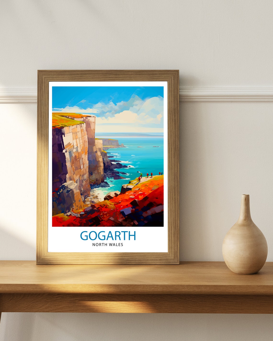 Gogarth North Wales Bold Sea Cliffs Painterly Coastal Colors Poster - Image 3