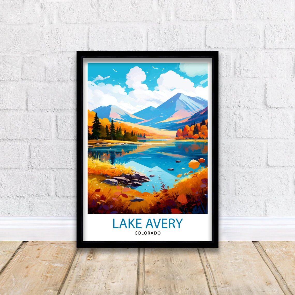 Lake Avery Colorado Autumn Gold Foliage Reflection Lake Poster - Image 2