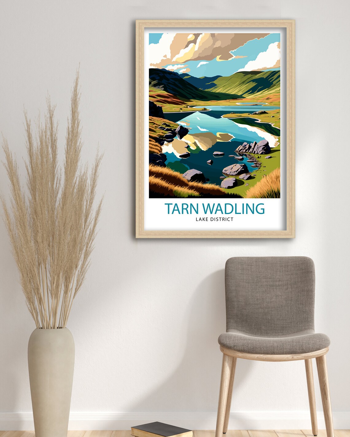 Tarn Wadling Lake District Mirror Lake Mountain Valley Travel Poster - Image 3