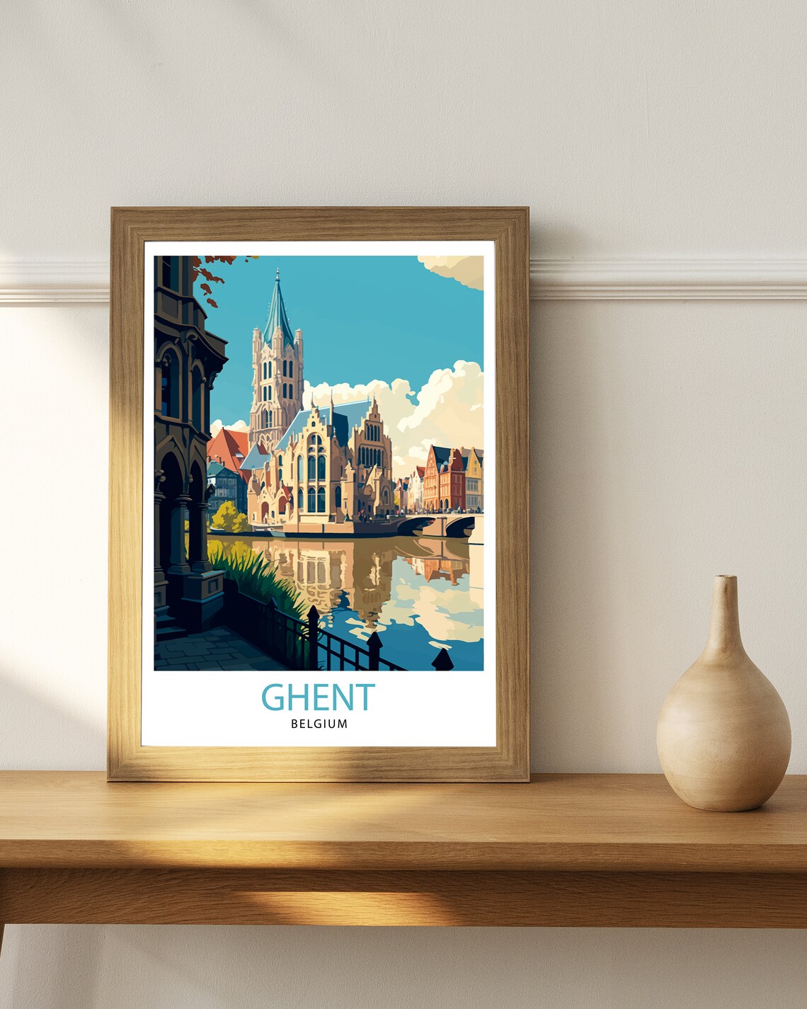 Ghent Belgium Travel Poster, Ghent Wall Decor - Image 3