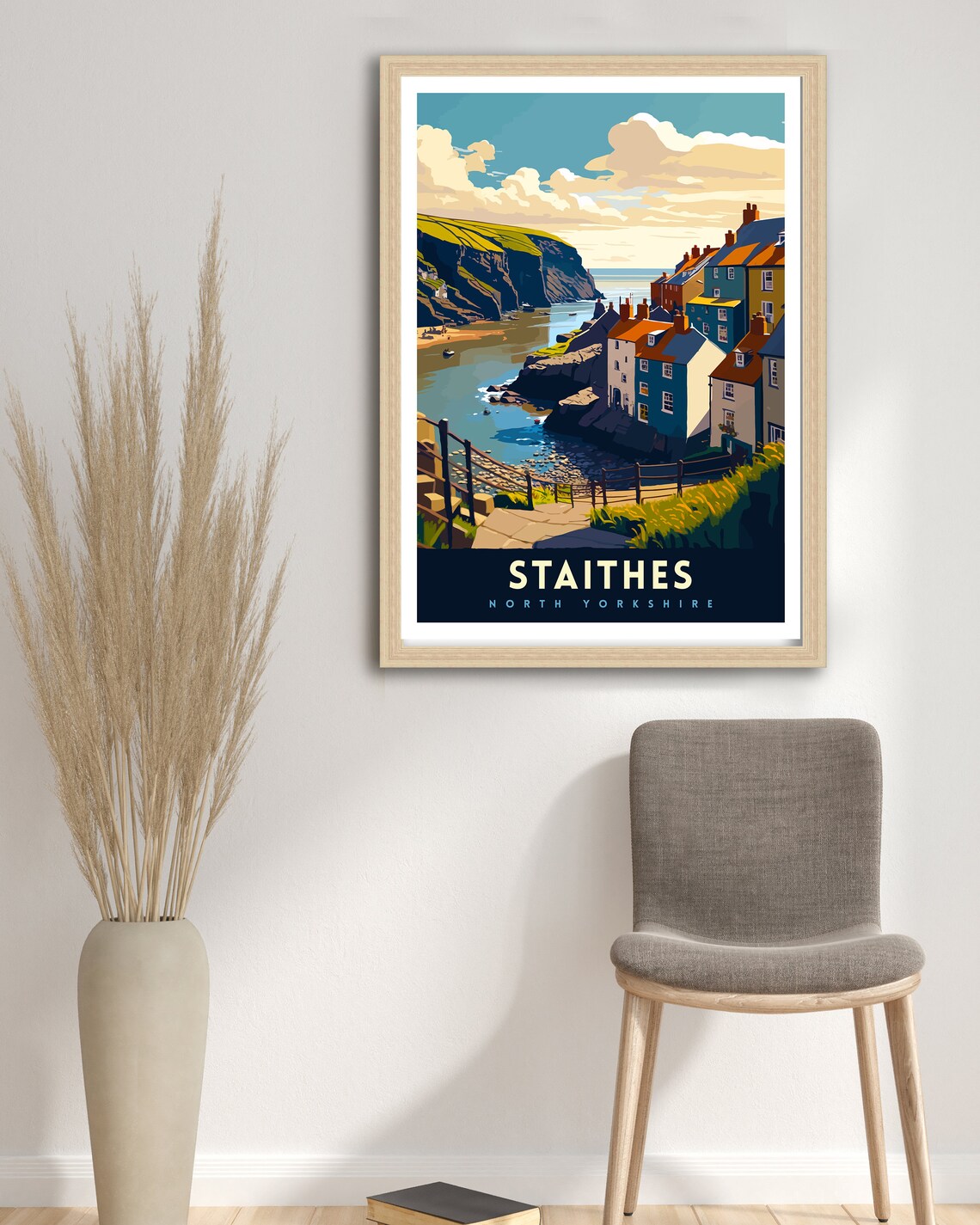 Staithes North Yorkshire Fishing Village Seaside Cove Travel Poster - Image 2