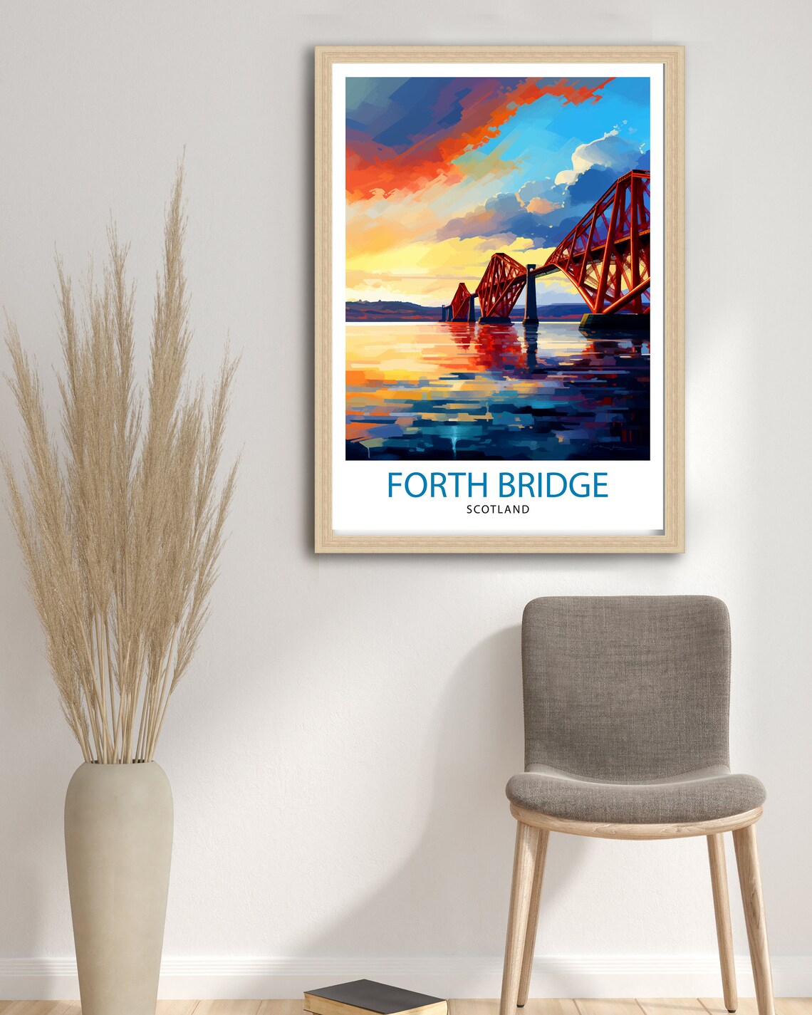 Forth Bridge Scotland Travel Poster, Edinburgh Landmark - Image 2