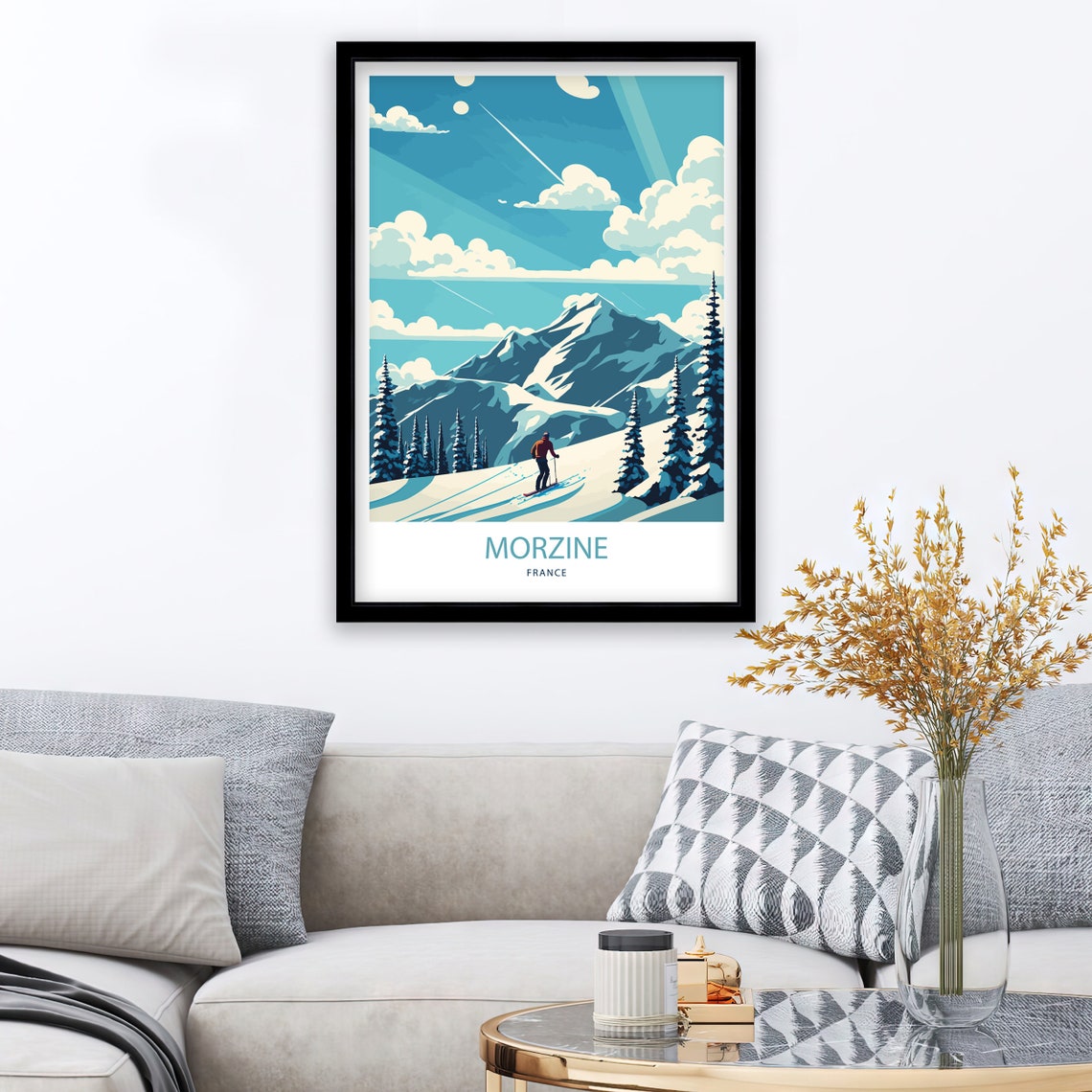 Morzine France Travel Print France Morzine Ski Poster Ski Resort Print Morzine France Wall Art Art Print - Image 3