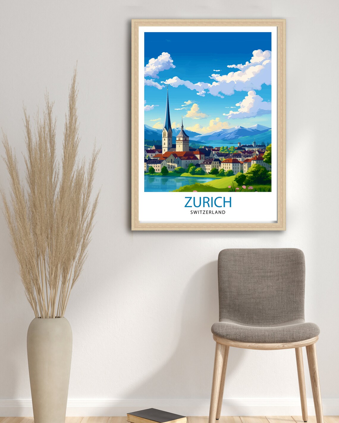 Zurich Switzerland Travel Poster, Home Living Decor - Image 3
