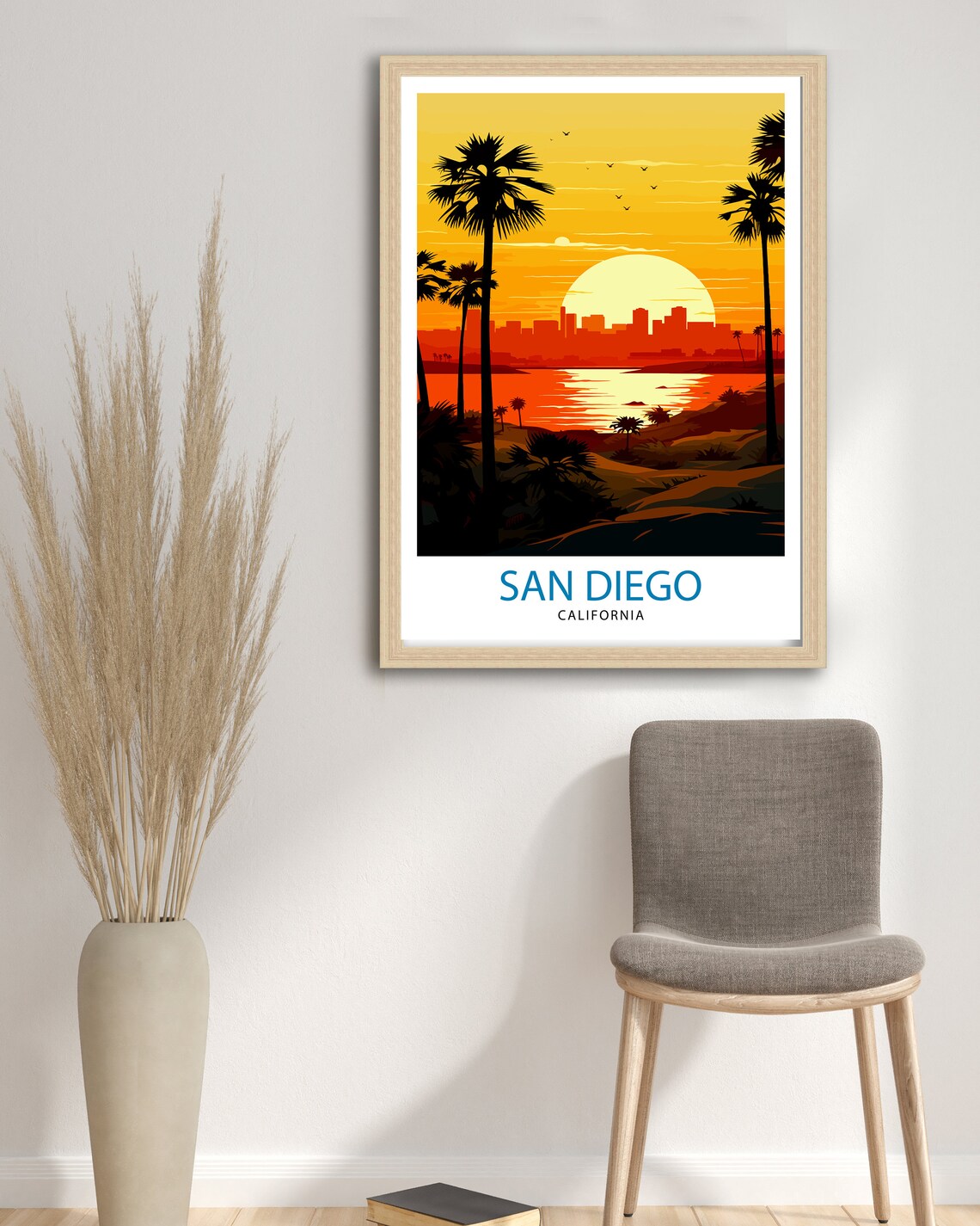 San Diego Travel Print San Diego Wall Art California Illustration San Diego Travel Poster San Diego Home Decor San Diego Gift - Image 2