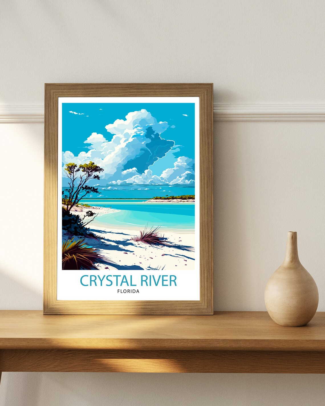 Crystal River Florida Clear Turquoise Water Vintage Travel Poster - Image 3