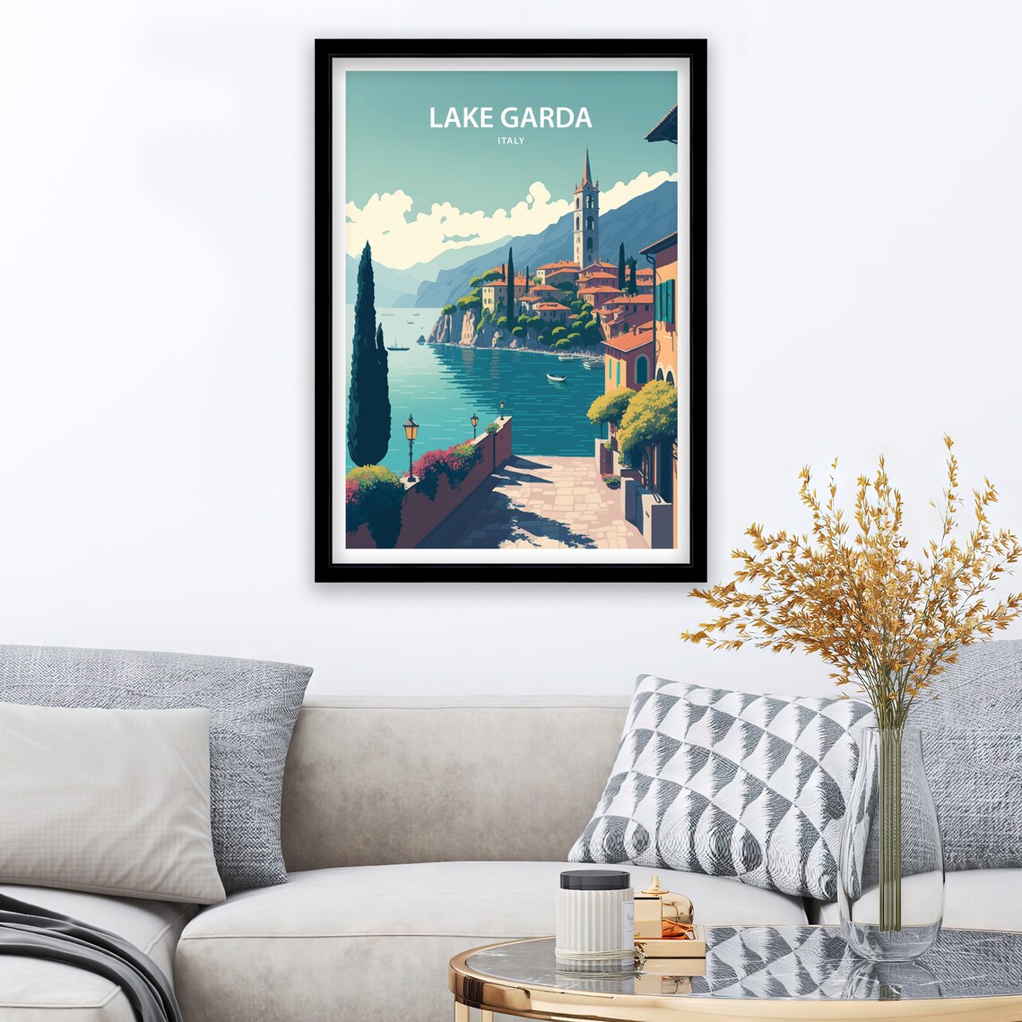 Lake Garda Travel Poster, Italy Art Print - Image 2