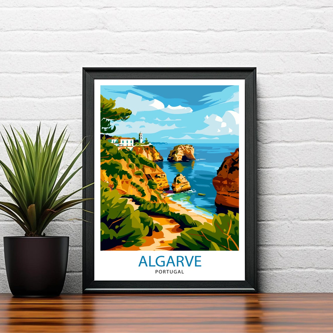 Algarve Portugal Travel Print Algarve Wall Decor Algarve Poster Portugal Travel Prints Algarve Art Print Algarve Illustration Algarve Wall - Image 2