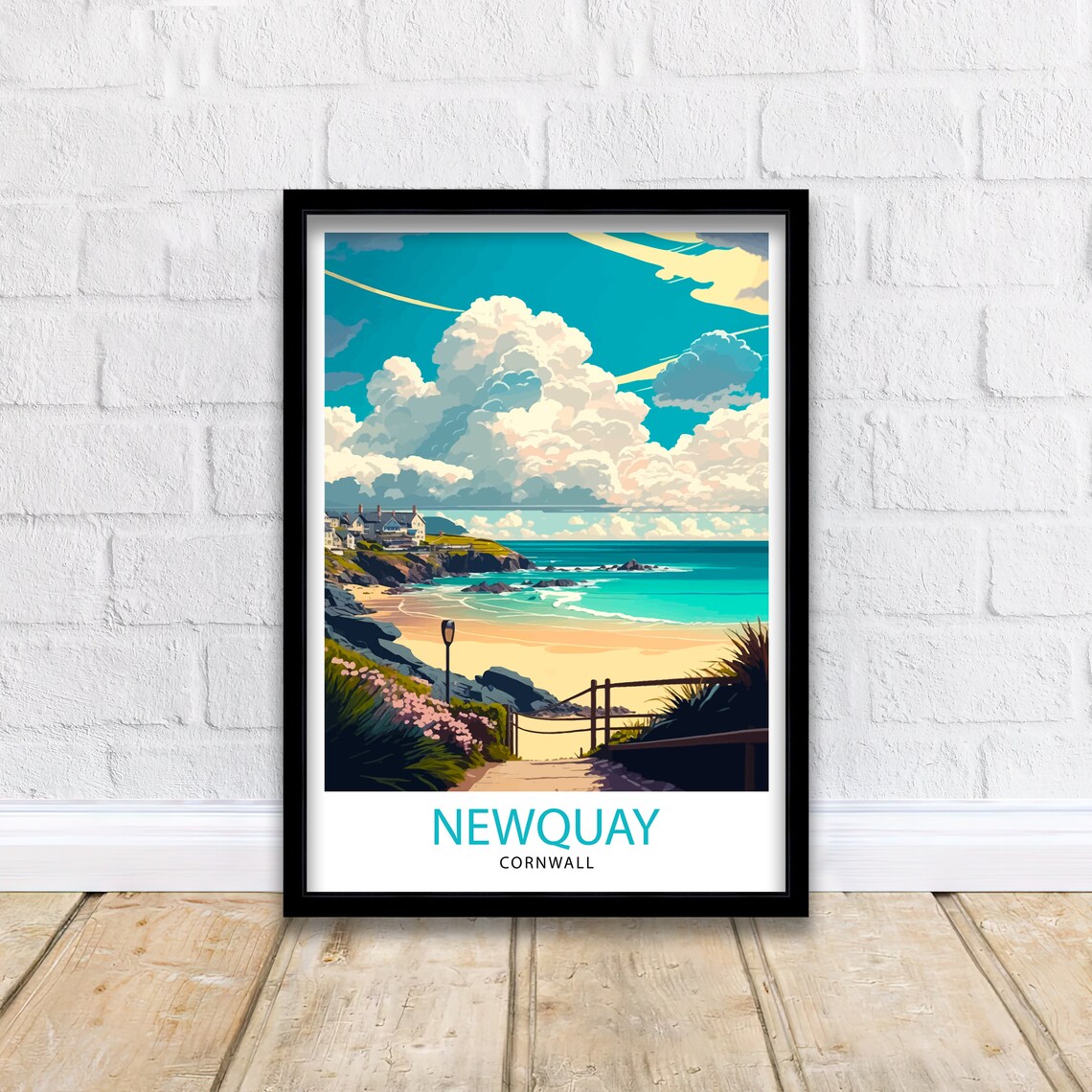 Newquay Cornwall Travel Poster, Place Print - Image 2