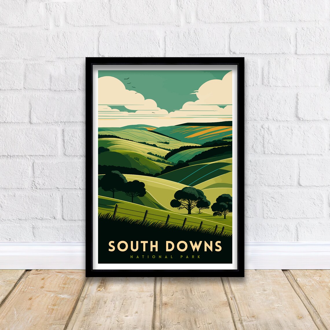 South Downs Travel Poster, Landscape Wall Decor - Image 2