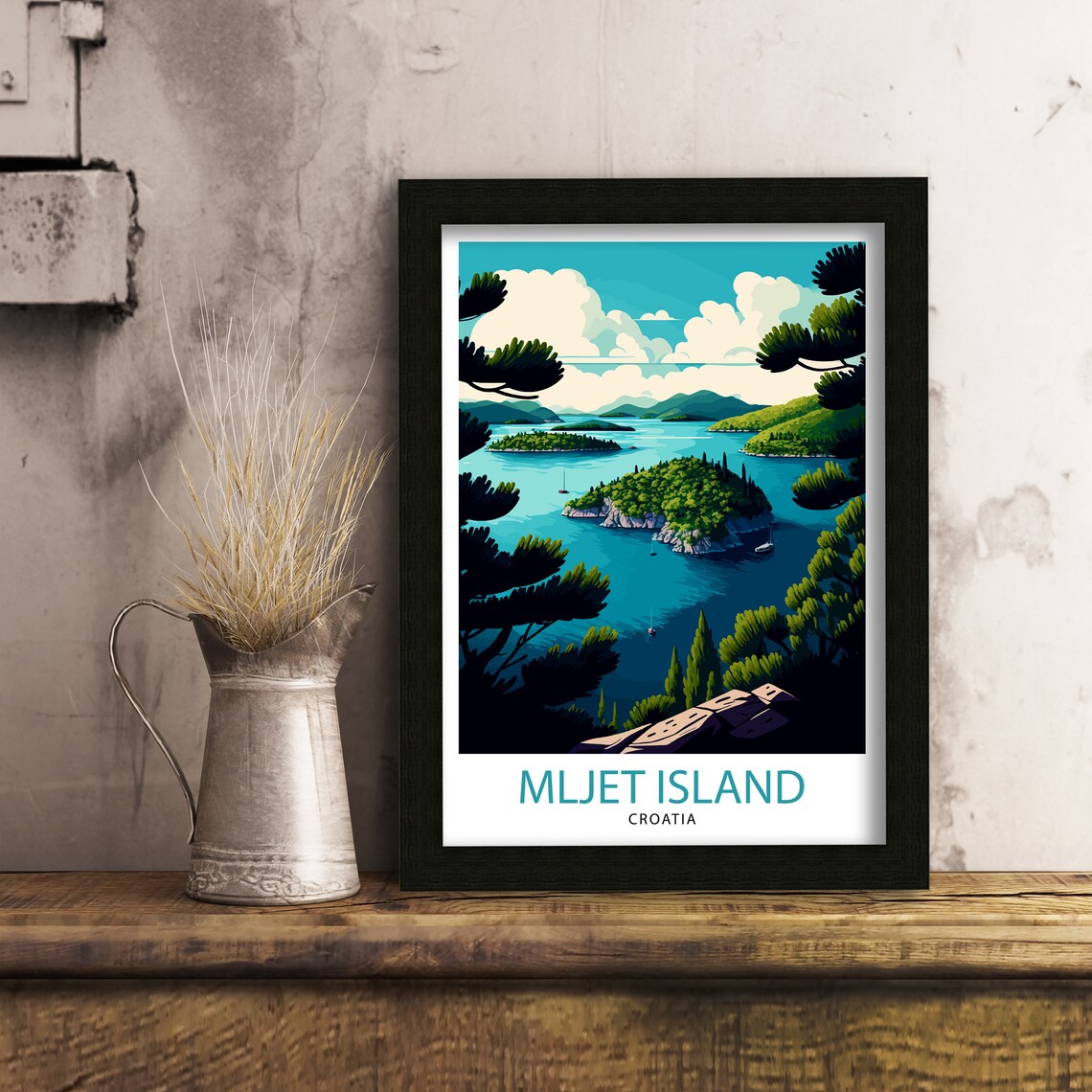Mljet Croatia Travel Poster, Europe Wall Art - Image 3