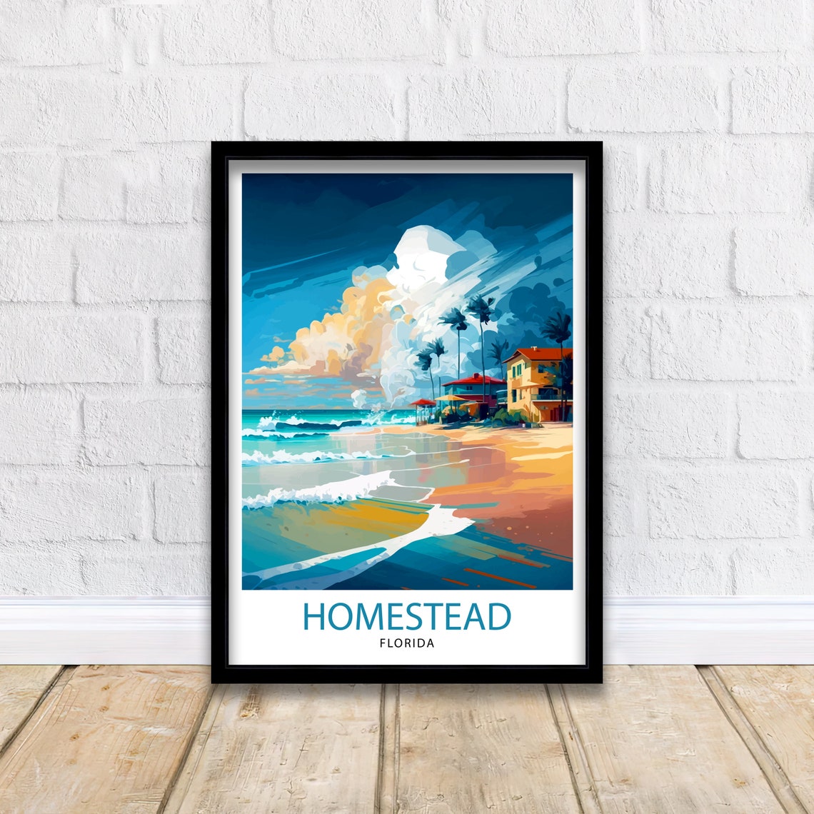 Homestead Florida Travel Print Homestead Wall Decor Homestead Poster Florida Travel Prints Homestead Art Print Homestead Illustration - Image 2