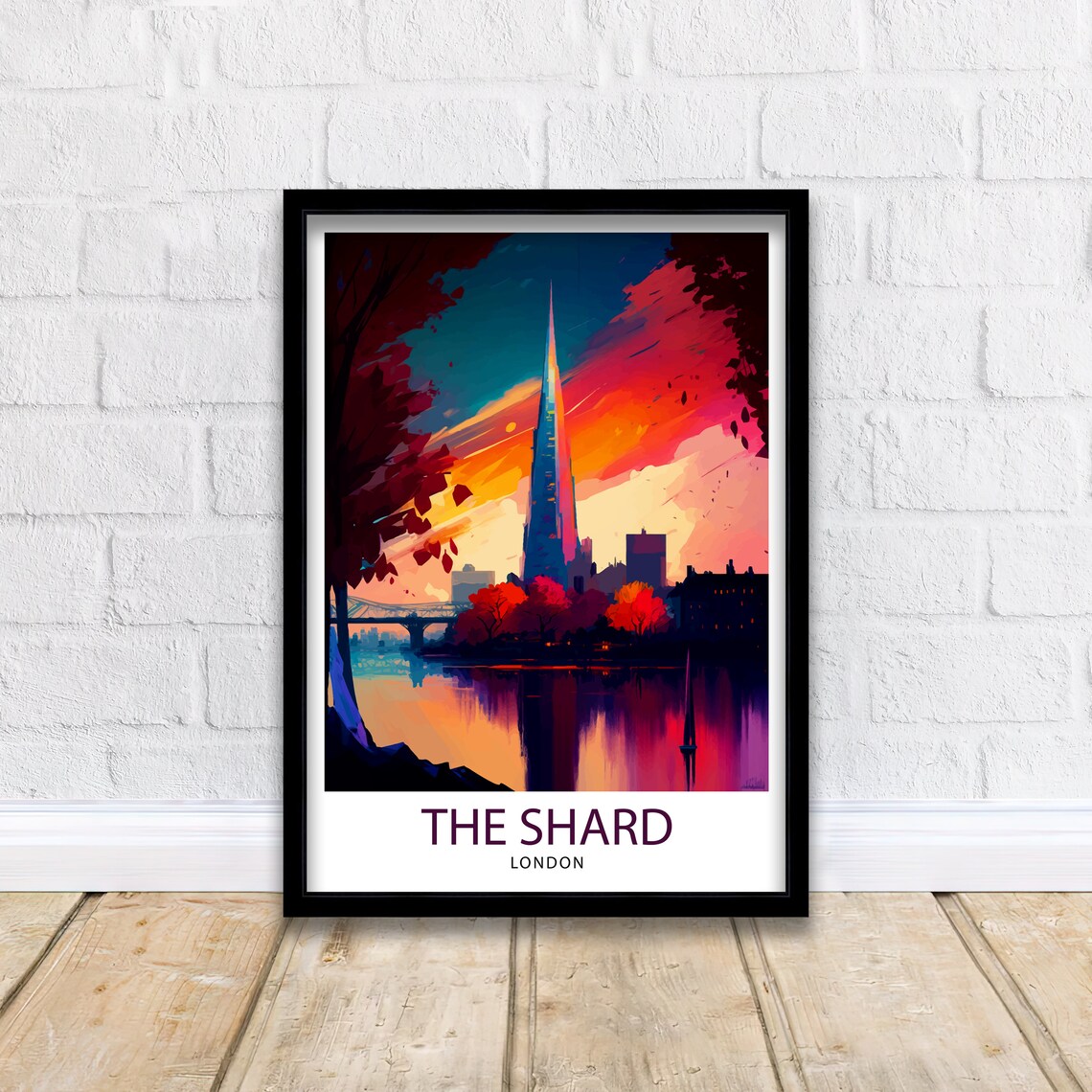 The Shard London Travel Poster, London Wall Art - Image 2