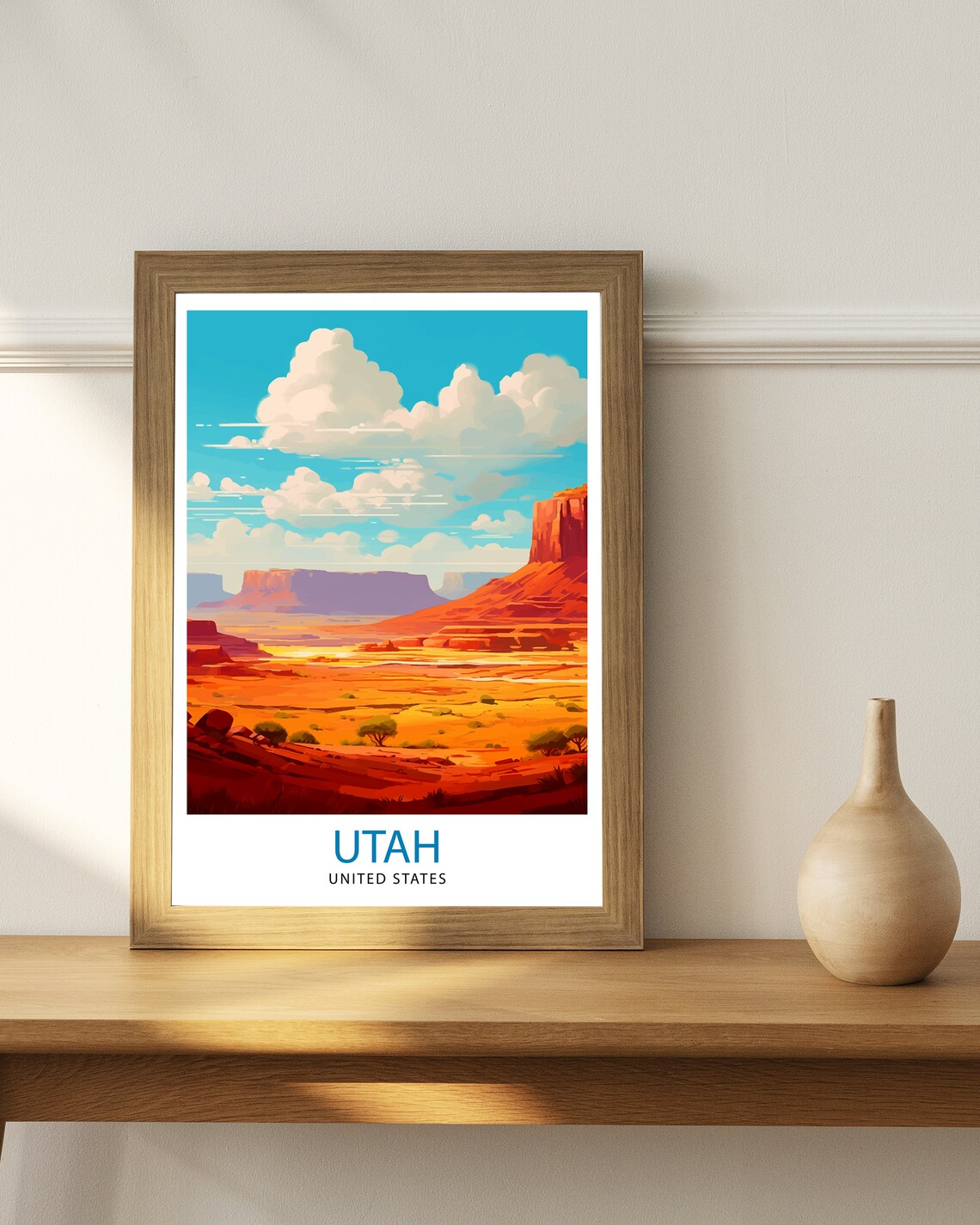 Utah Red Rock Desert Mesas Landscape Southwest Art Travel Poster - Image 3