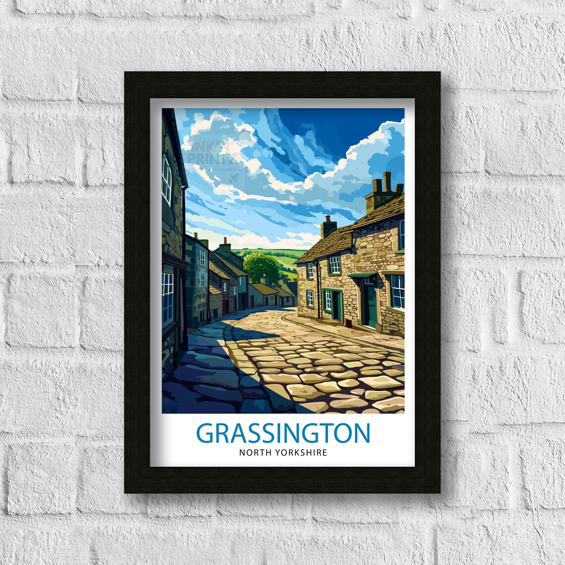 Grassington Yorkshire Travel Poster, English Village - Image 3