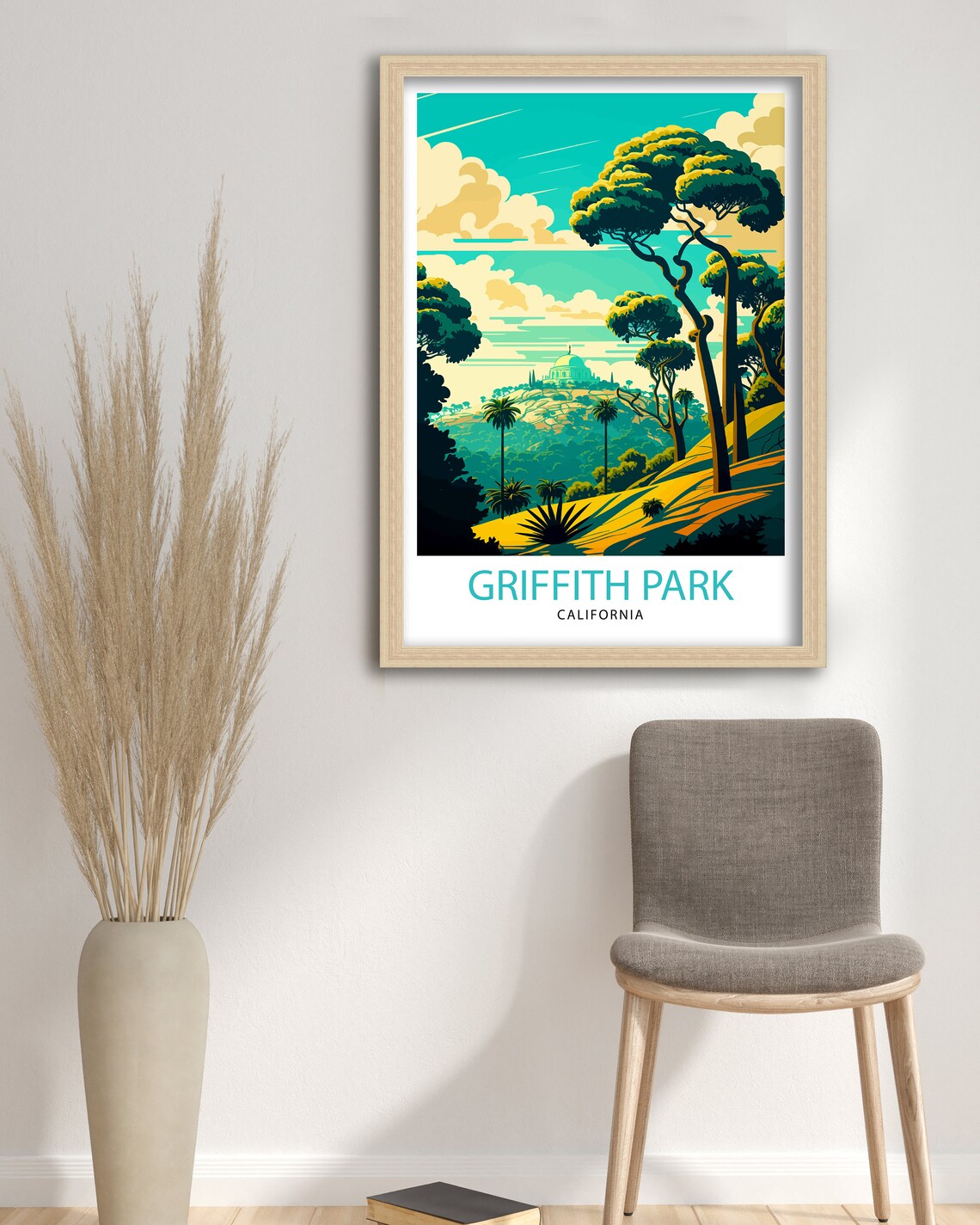 Griffith Park California Observatory Hill Vintage Travel Poster - Image 3