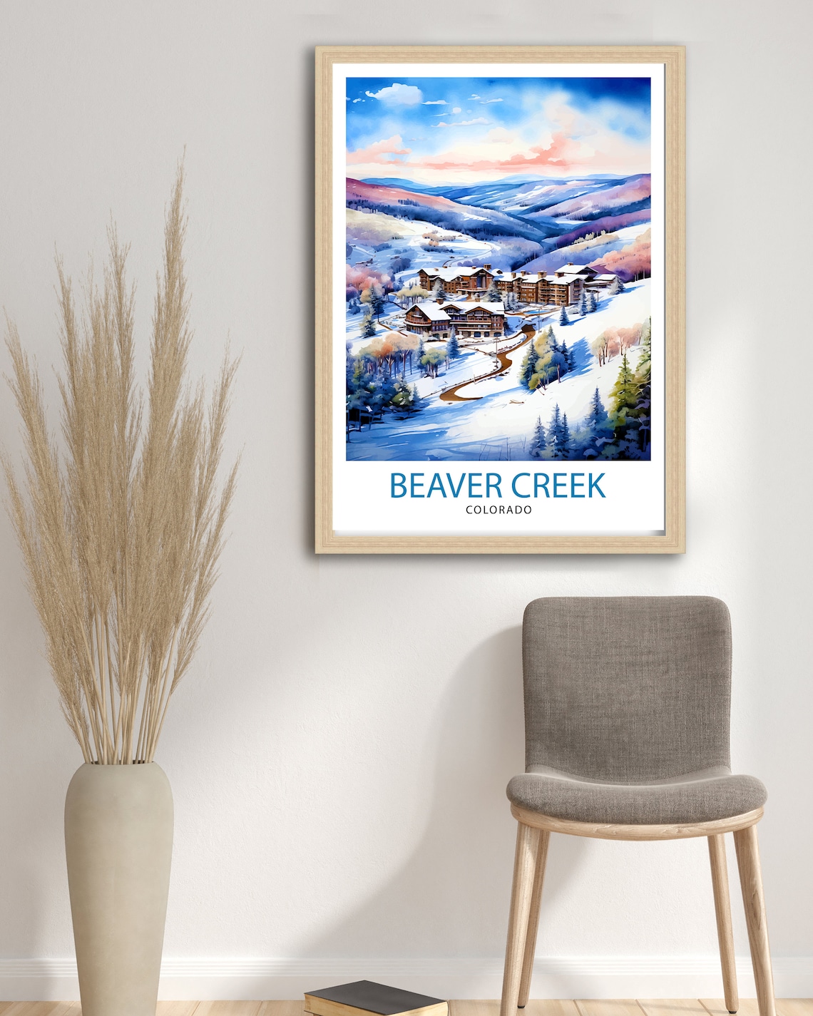 Beaver Creek Colorado Ski Resort Snowy Mountain Winter Art Poster - Image 3