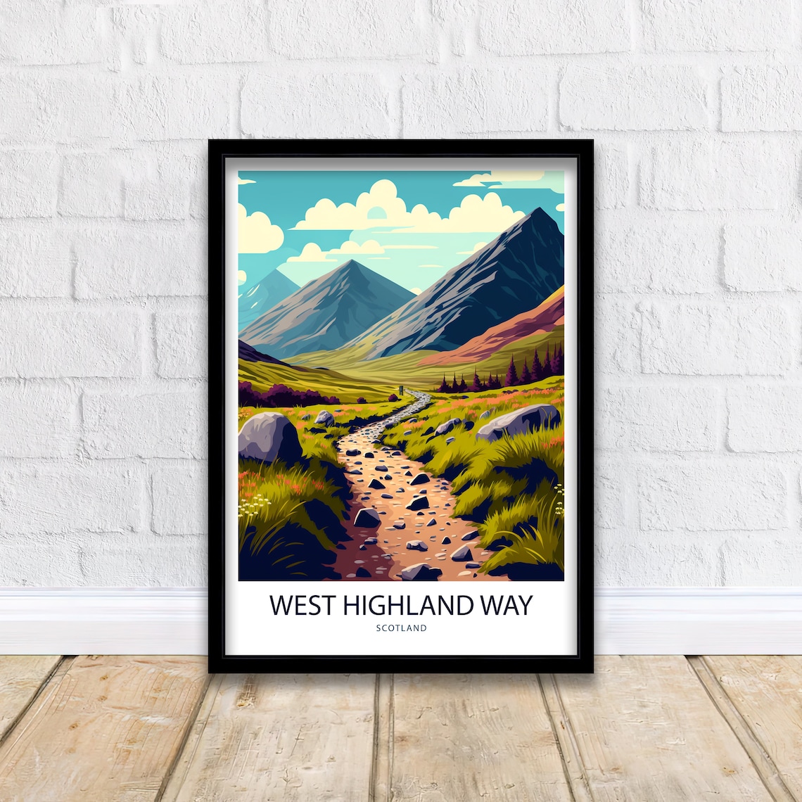 West Highland Way Scotland Travel Poster, Art Print
