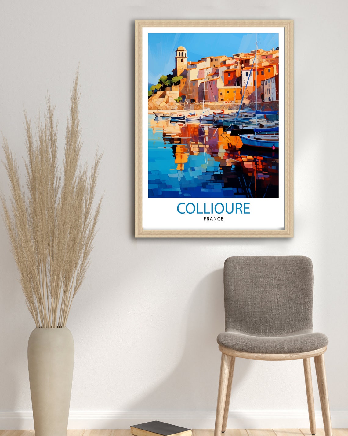 Collioure France Travel Print Collioure Wall Decor Collioure Poster French Riviera Travel Prints Collioure Art Print Collioure Illustration - Image 3