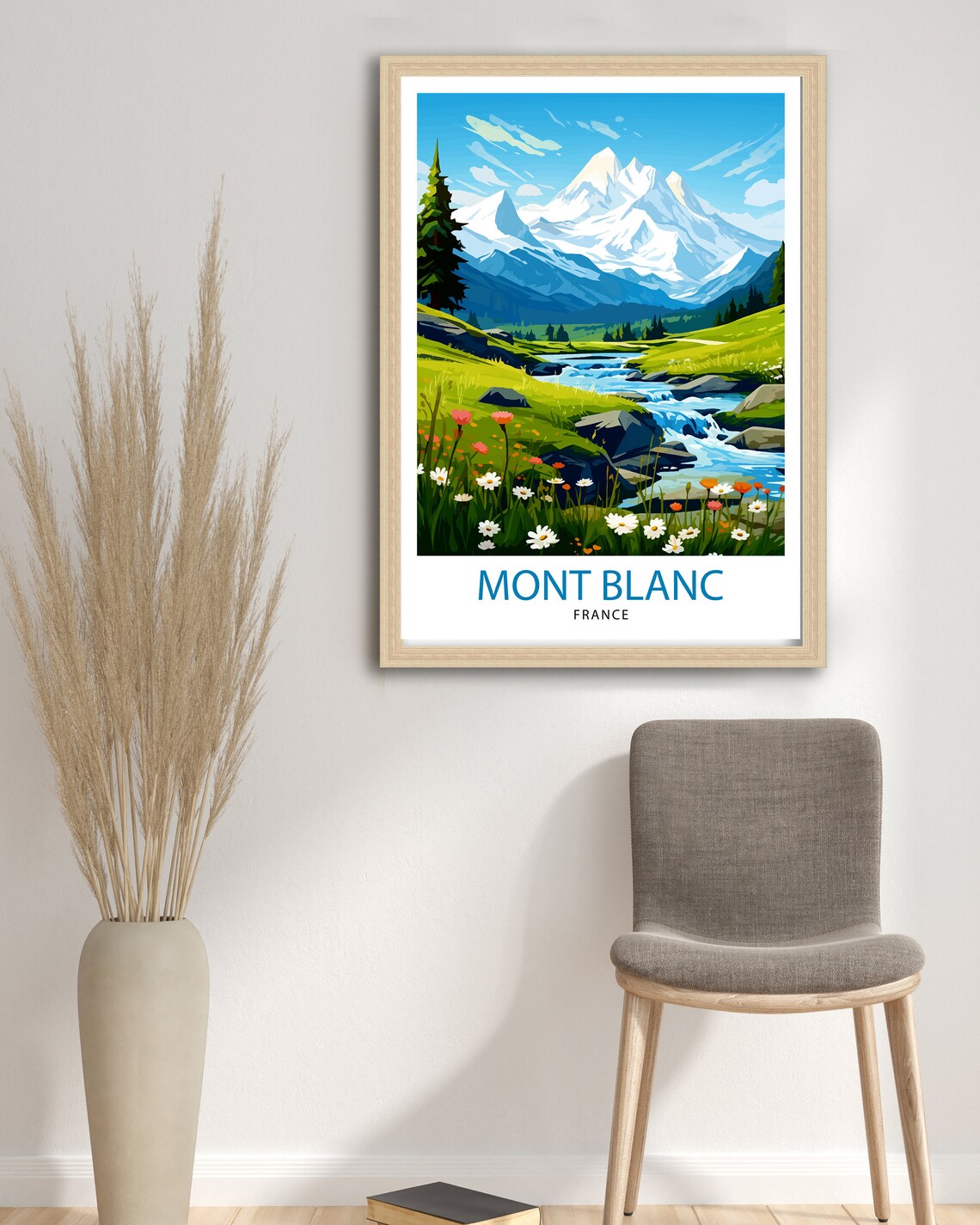 Mont Blanc France Travel Poster, French Alps Decor - Image 3