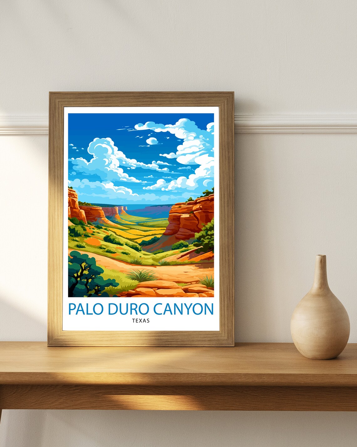 Palo Duro Canyon Texas Sunlit Red Cliffs Vintage Travel Poster - Image 3