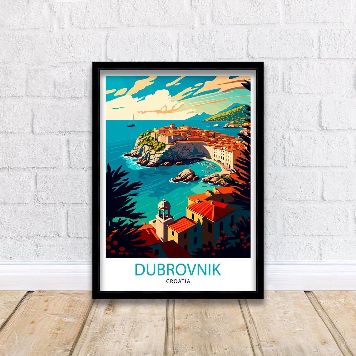 Dubrovnik Croatia Travel Poster, Europe Wall Decor - Image 2