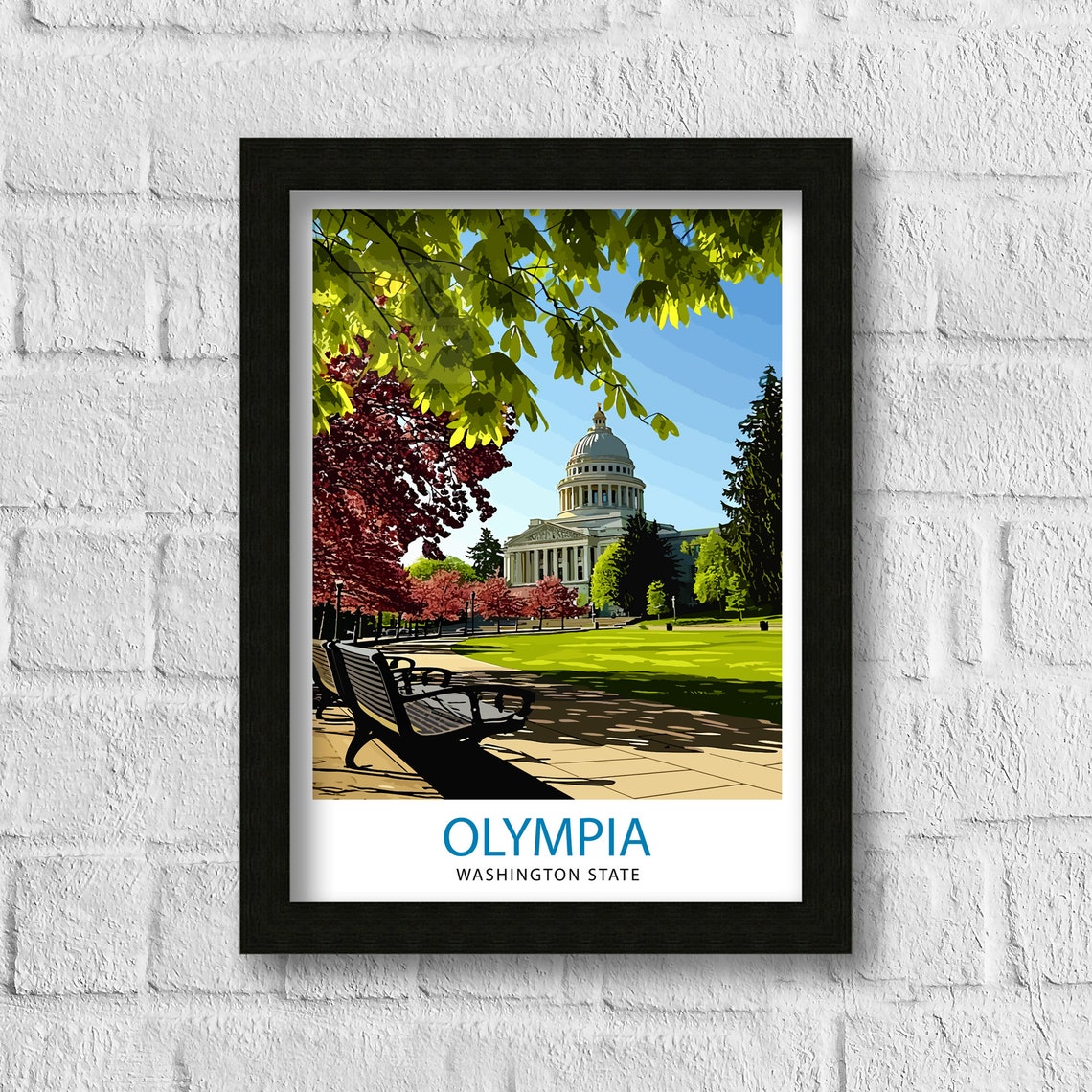 Olympia Washington State Capitol Dome Spring Park View Poster - Image 3
