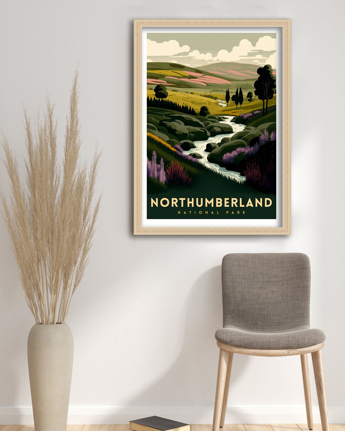 Northumberland National Park Travel Poster, UK Landscape - Image 3