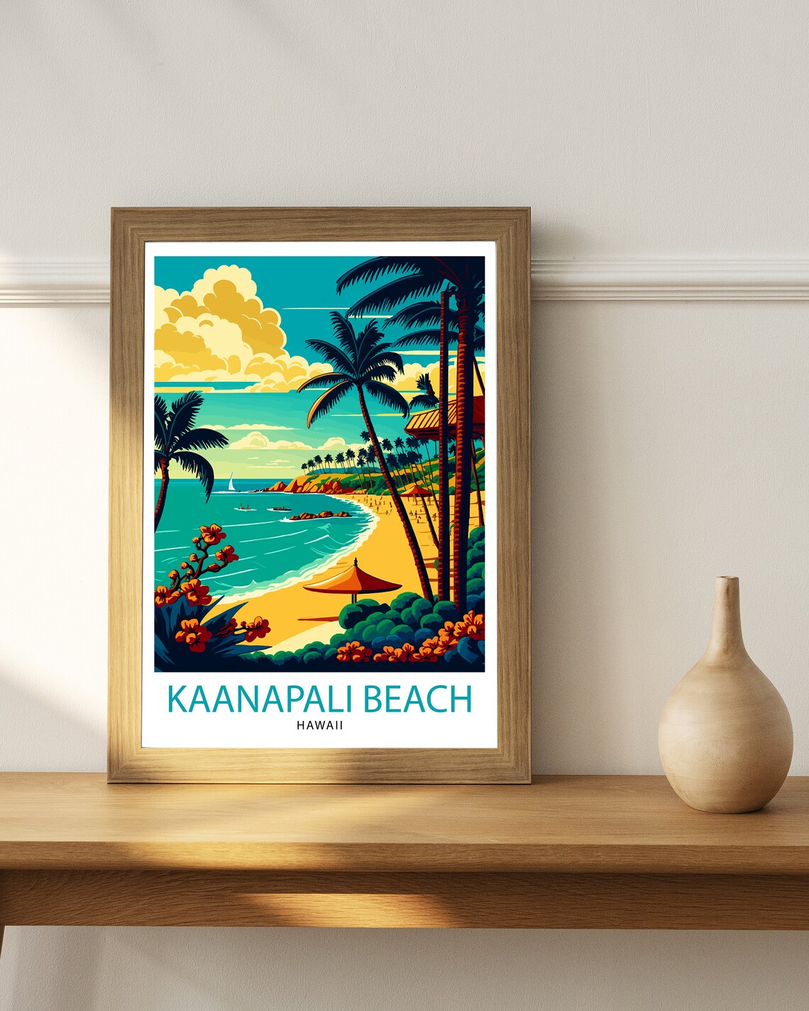 Kaanapali Beach Travel Poster, Maui Island Decor - Image 3
