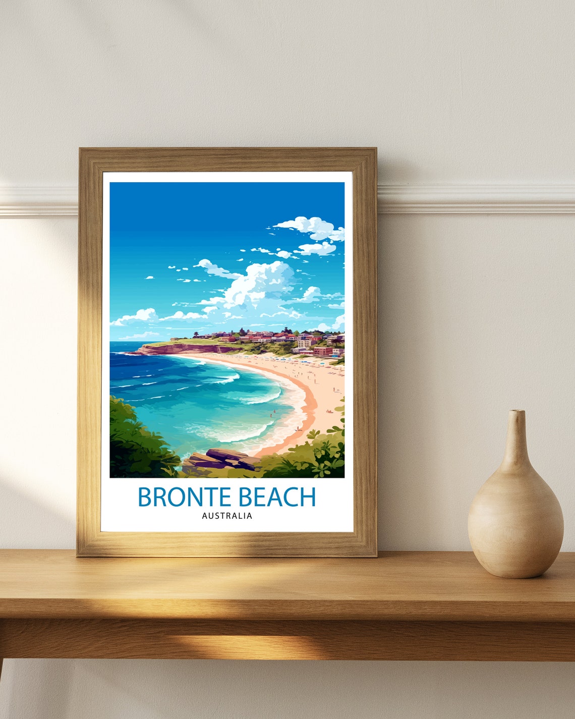 Bronte Beach Australia Turquoise Bay Coastal Surf Travel Poster - Image 2