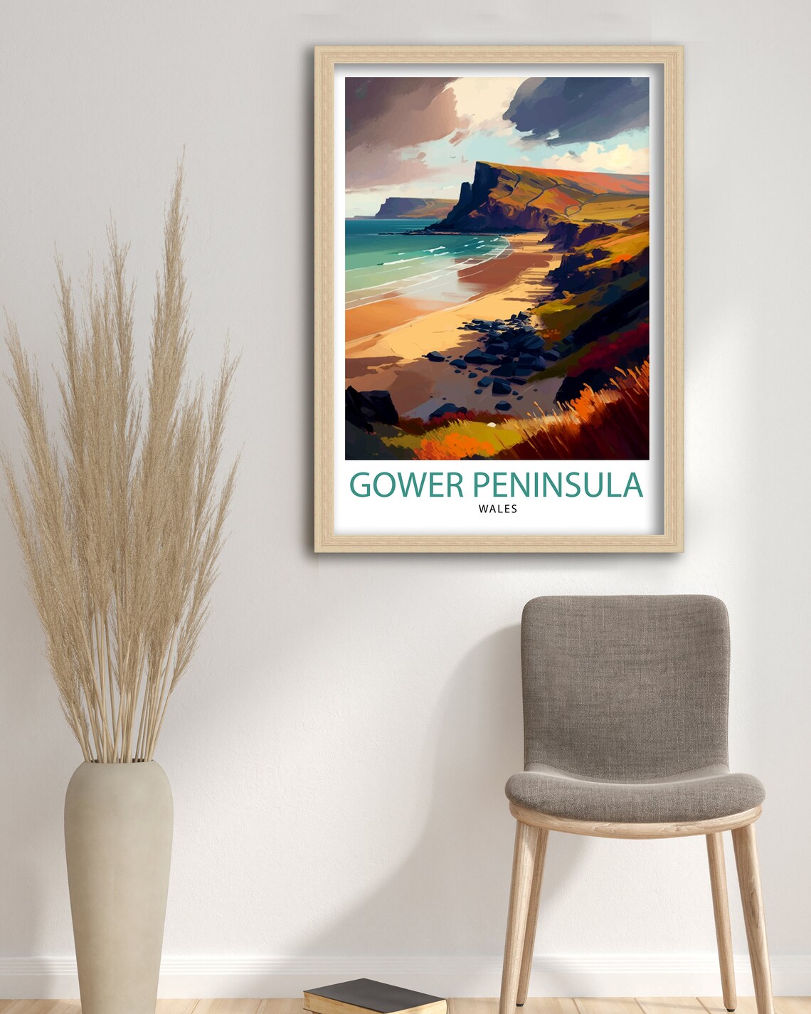 Gower Peninsula Wales Travel Poster, Europe Decor - Image 3