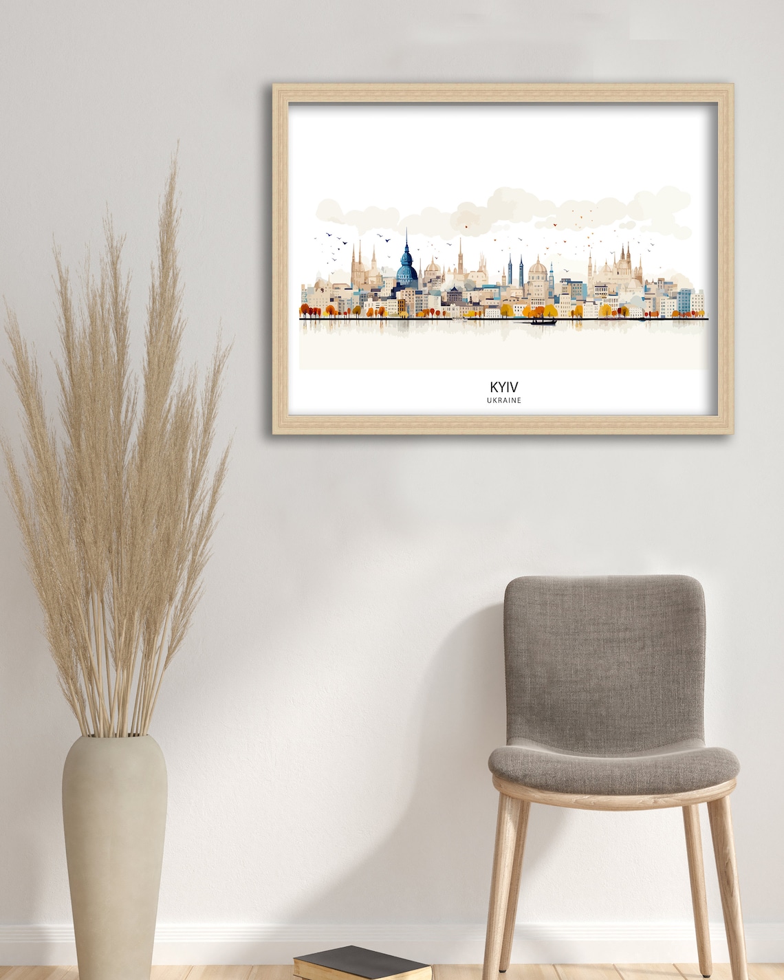 Kyiv Ukraine Watercolor Skyline Cityscape Europe Historic City Travel Poster - Image 2