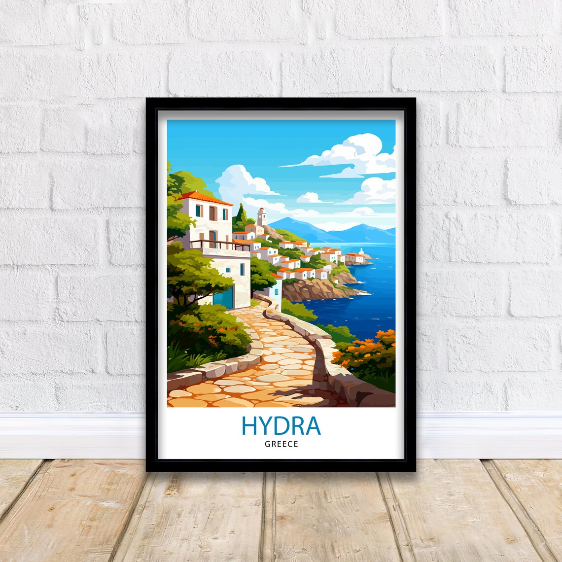 Hydra Greece Vintage Travel Poster, Greek Island - Image 2