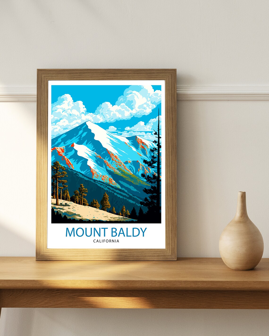 Mount Baldy California Travel Poster, Home Decor - Image 2